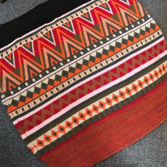 Aztec Geometric Mini Sweater Skirt - Picture 2 of 5